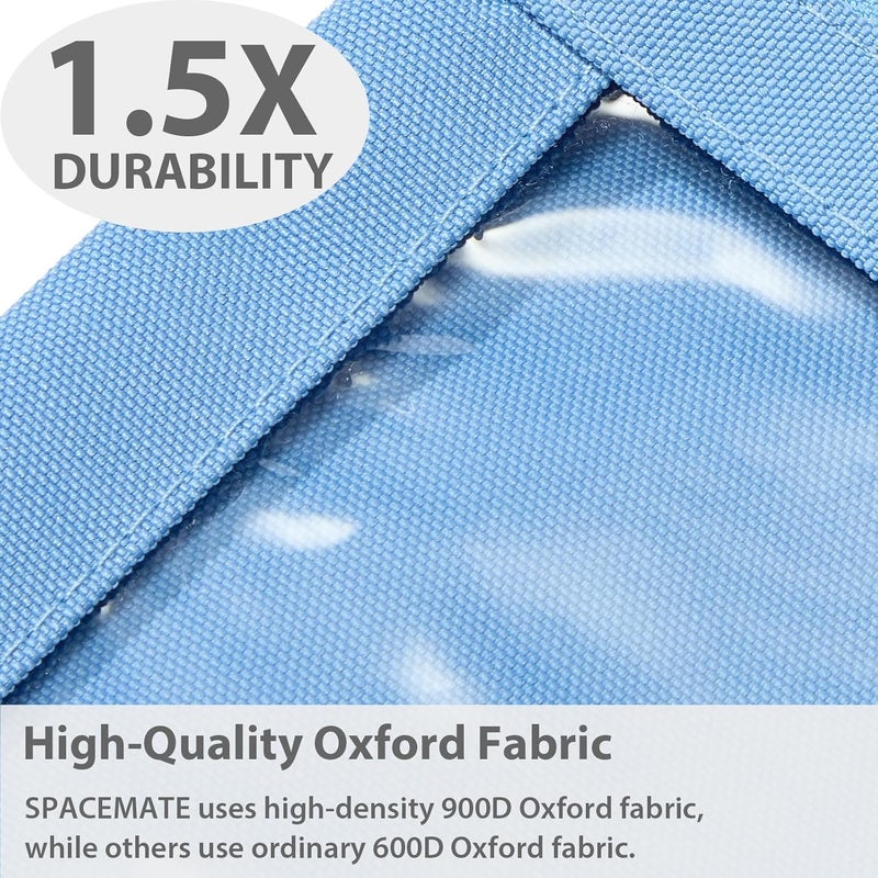 SPACEMATE 2 Pack Binder Pencil Pouch Case Box Bag for 3 Ring Binder School Supplies Girls Boys Kids, Clear Preppy Stuff Large Aesthetic Pen Organizer, Back to College Stationary, Cornflower Blue - Image 3